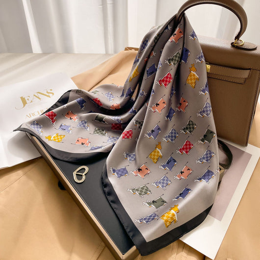Pañuelo de Seda Estilo Coreano Cuadrado Pequeño para Mujer - Image 17