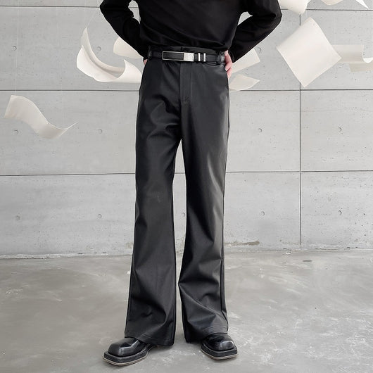 Pantalones de Traje Casual en Cuero PU para Hombre - Image 3
