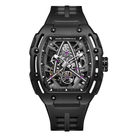 Reloj Mecánico Automático Hueco Diseño Barril para Hombre - Image 2
