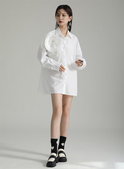 Blusa Larga con Falda Integrada - Diseño Floral 3D con Pliegues - Image 13
