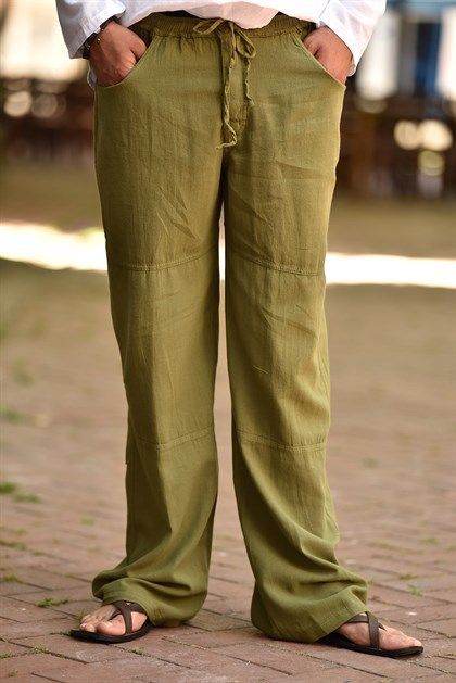 Pantalones de Lino Talla Grande con Bolsillos para Hombre - Image 10