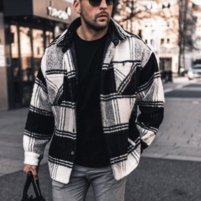 Chaqueta de Cuadros para Hombre con Solapas Contrastadas - Versátil y Moderna - Image 6