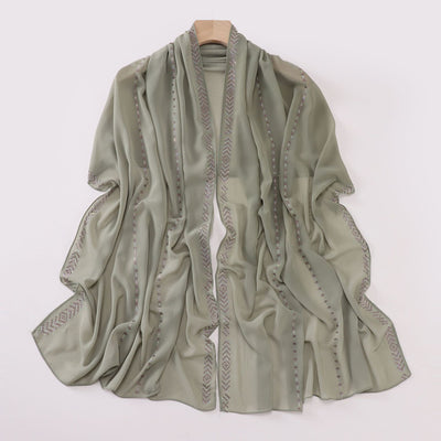 Pañuelo de Gasa de Perlas para Mujer - Elegancia Moderna - Image 10