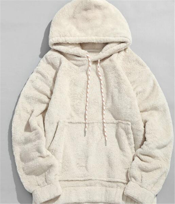 Sudadera con Capucha de Lana de Cordero y Bolsillo Canguro