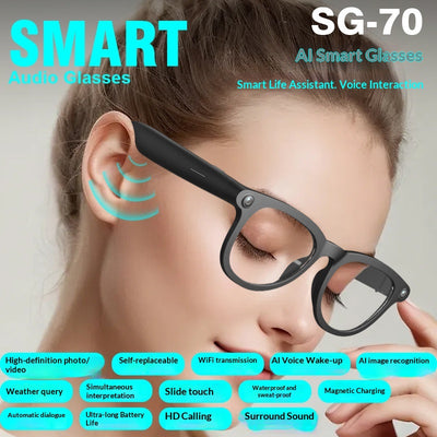 Gafas Inteligentes SG70 con Asistente de Voz y Traducción en Tiempo Real - Image 3