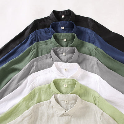 Camisa de Lino Suelta con Protección Solar de Manga Larga - Image 3