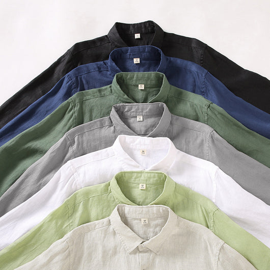 Camisa de Lino Suelta con Protección Solar de Manga Larga - Image 3