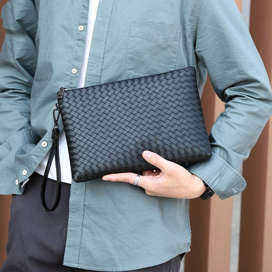 Bolso de Mano Tejido Cuadros PU Piel Premium - Image 8