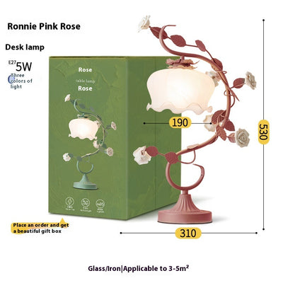 Lámpara de Mesita Retro con Flores Idílicas para Dormitorio - Image 7