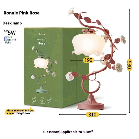 Lámpara de Mesita Retro con Flores Idílicas para Dormitorio - Image 7