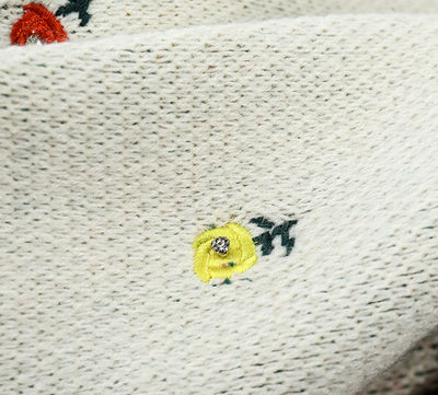 Cardigan de Lana Tejido con Botones de Cristal y Bordado Floral Tulipán - Image 12