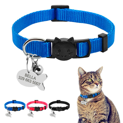 Collar de Seguridad Ajustable para Gatos con Cierre de Liberación Rápida y Placa de Identificación Personalizada - Image 8