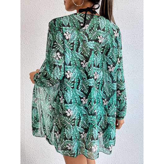 Traje de Baño Tres Piezas Estampado con Protección Solar - Image 4