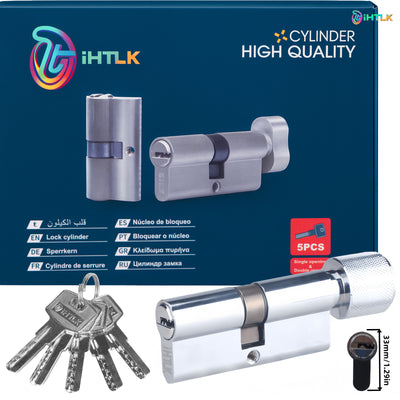 Cilindro de Cerradura Estándar Europeo 70mm con 5 Llaves - Acero Inoxidable - Image 13