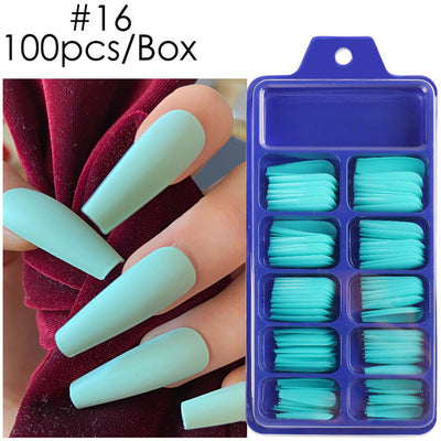 Uñas Postizas de Pasta Completa con Durabilidad Extendida - Acabado Ballet Azul - Image 37