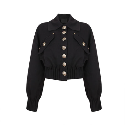Chaqueta Suelta Negra con Tachuelas para Mujer - Image 6