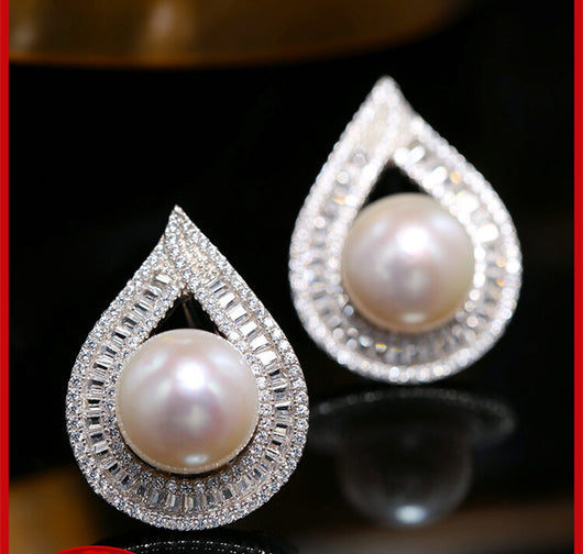 Aretes de Perla de Agua Dulce Grano Grande - Image 5