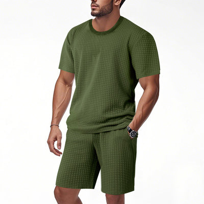 Conjunto Retro Casual para Hombre - Camiseta Cuello Redondo Manga Corta - Image 10