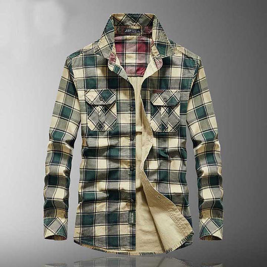 Camisa de Manga Larga a Cuadros para Hombre - Image 9