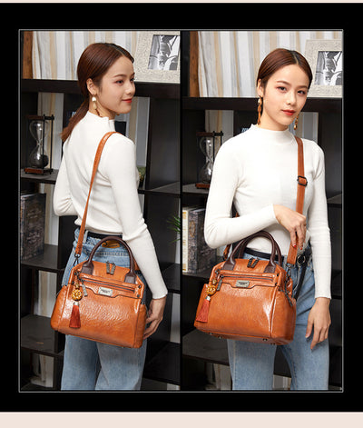 Bolso de Cuero Retro Bicolor con Bandolera Diagonal - Image 16
