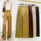 Pantalones Rectos de Triacetato con Pliegues para Primavera