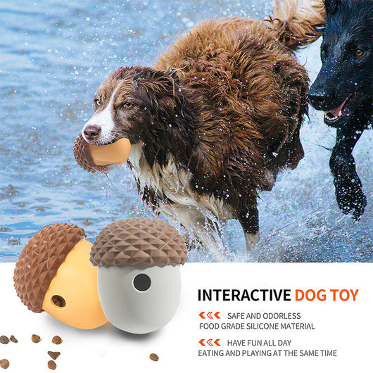 Juguete Masticable de Silicona Comestible Forma Bellota para Perros