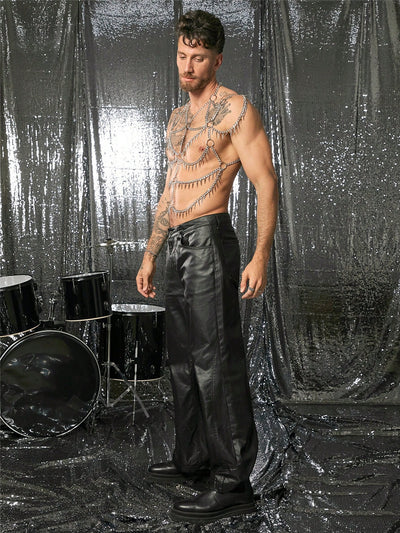 Cadena Corporal Masculina Multicapa con Borlas - Estilo Halter - Image 9