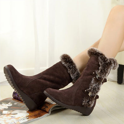 Botas de Invierno Cálidas para Mujer - Botines Forrados en Piel Marrón - Image 9