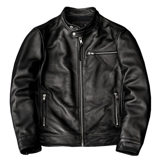 Chaqueta de Cuero para Hombre con Cuello Alzado - Estilo Juvenil - Image 5