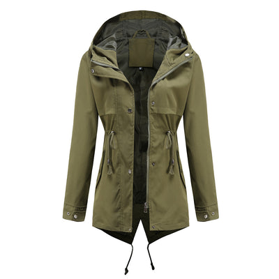 Chaqueta Cortavientos Impermeable con Capucha y Cintura Ajustable - Image 11