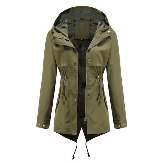 Chaqueta Cortavientos Impermeable con Capucha y Cintura Ajustable - Image 11