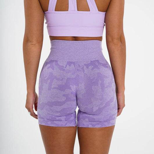 Shorts Deportivos Mujer Camuflaje Jacquard sin Costuras - Image 4