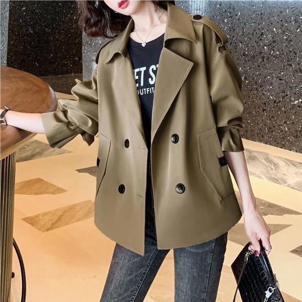 Chaqueta Casual Oversize Estilo Coreano con Cuello Solapa