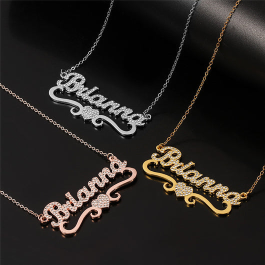 Collar Personalizado de Corazón con Cristales y Mariposa - Image 7
