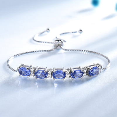 Pulsera de Topacio Azul para Mujer - Ajustable con Cadena de Eslabones - Image 6