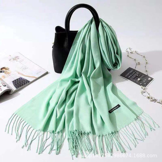 Bufanda de Imitación Cashmere para Mujer - Chal Versátil Cálido con Flecos - Image 37