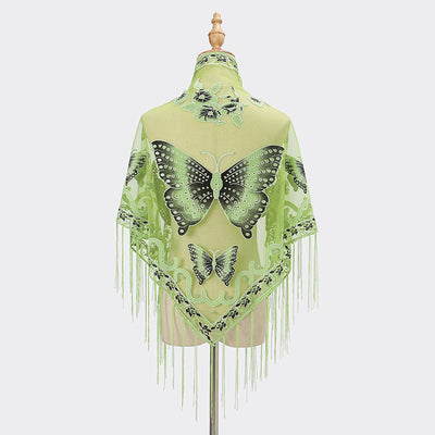 Pañuelo Triangular Calado con Encaje Elegante para Mujer - Image 15