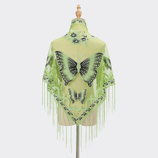 Pañuelo Triangular Calado con Encaje Elegante para Mujer - Image 15