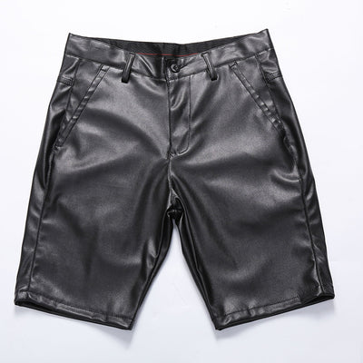 Pantalones Cortos de Cuero Stretch Tejidos Cinco y Seis Puntos para Hombre - Verano