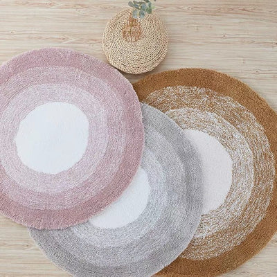 Alfombra Redonda Acolchada para Dormitorio - Diseño Simple y Elegante