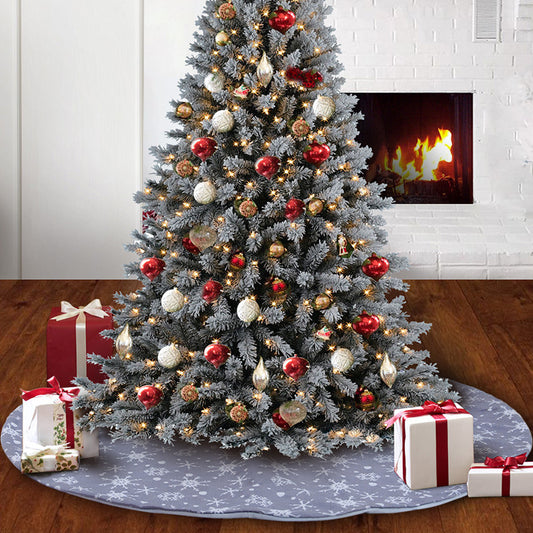 Falda de Árbol Navideño con Copos de Nieve - Decoración Festiva Elegante