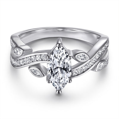 Anillo de Plata S925 con Circón Marquesa Incrustado - Image 10