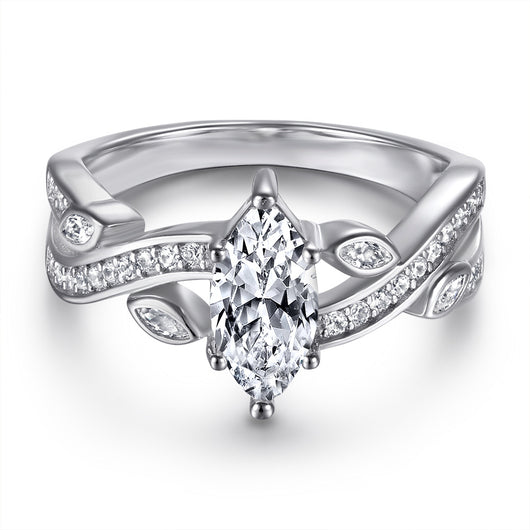 Anillo de Plata S925 con Circón Marquesa Incrustado - Image 10