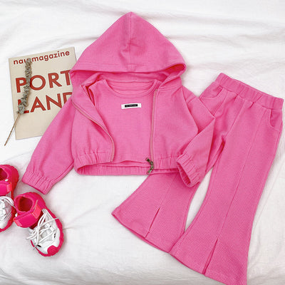 Conjunto Deportivo Niña Estilo Occidental: Chaqueta con Capucha y Pantalón Acampanado - Image 8