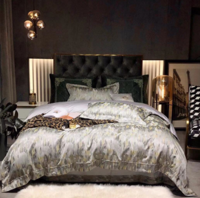 Juego de Cama Jacquard Lujo Retro Negro Dorado 120 Hilos de Algodón Puro - Image 11