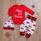 Conjunto de Romper Navideño de Tres Piezas con Letras