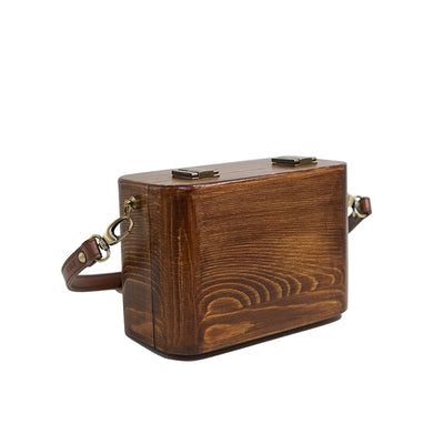 Bolso Mensajero Literario Retro de Madera con Doble Hebilla para Mujer - Image 13