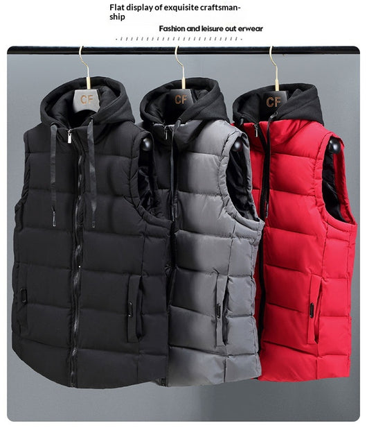 Chaleco Acolchado de Plumón y Algodón para Hombre - Otoño Invierno - Image 10