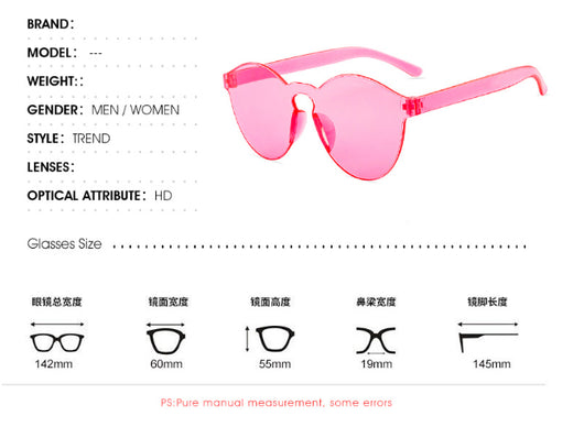 Trendy one-piece candy-colored sunglasses with dark gray lenses and a unique wavy top edge. - Image 6