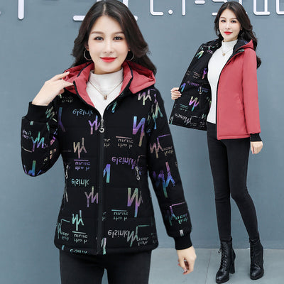 Chaqueta Acolchada Reversible de Plumón para Invierno Mujer